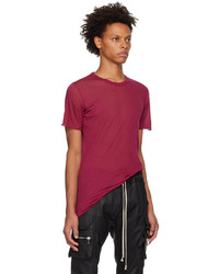 fuchsia T-Shirt mit einem Rundhalsausschnitt von Rick Owens