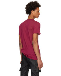 fuchsia T-Shirt mit einem Rundhalsausschnitt von Rick Owens