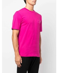 fuchsia T-Shirt mit einem Rundhalsausschnitt von Moschino