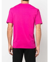 fuchsia T-Shirt mit einem Rundhalsausschnitt von Moschino