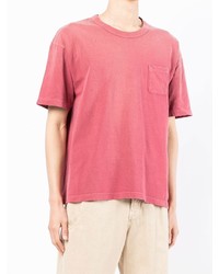 fuchsia T-Shirt mit einem Rundhalsausschnitt von VISVIM