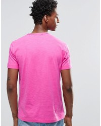 fuchsia T-Shirt mit einem Rundhalsausschnitt von YMC