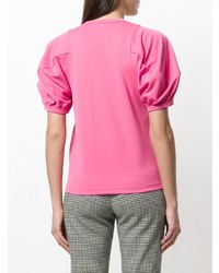 fuchsia T-Shirt mit einem Rundhalsausschnitt von Comme des Garcons