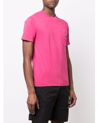 fuchsia T-Shirt mit einem Rundhalsausschnitt von Stone Island