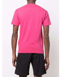 fuchsia T-Shirt mit einem Rundhalsausschnitt von Stone Island