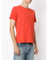 fuchsia T-Shirt mit einem Rundhalsausschnitt von Saint Laurent