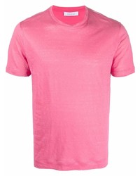 fuchsia T-Shirt mit einem Rundhalsausschnitt von Cruciani