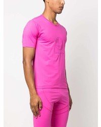 fuchsia T-Shirt mit einem Rundhalsausschnitt von Martine Rose