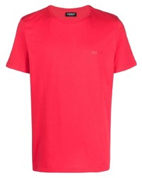 fuchsia T-Shirt mit einem Rundhalsausschnitt von Dondup