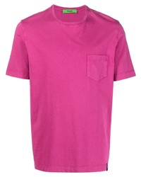 fuchsia T-Shirt mit einem Rundhalsausschnitt von Drumohr