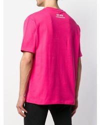 fuchsia T-Shirt mit einem Rundhalsausschnitt von Calvin Klein Jeans Est. 1978