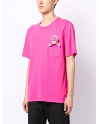 fuchsia T-Shirt mit einem Rundhalsausschnitt von Doublet