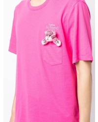 fuchsia T-Shirt mit einem Rundhalsausschnitt von Doublet