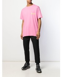 fuchsia T-Shirt mit einem Rundhalsausschnitt von Han Kjobenhavn