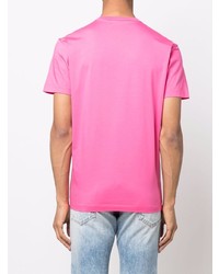 fuchsia T-Shirt mit einem Rundhalsausschnitt von DSQUARED2