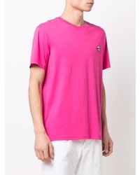 fuchsia T-Shirt mit einem Rundhalsausschnitt von Karl Lagerfeld