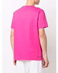 fuchsia T-Shirt mit einem Rundhalsausschnitt von Karl Lagerfeld