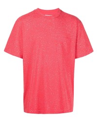 fuchsia T-Shirt mit einem Rundhalsausschnitt von John Elliott