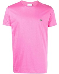 fuchsia T-Shirt mit einem Rundhalsausschnitt von Lacoste