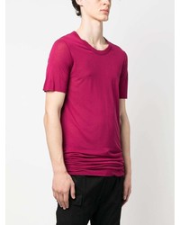 fuchsia T-Shirt mit einem Rundhalsausschnitt von Rick Owens