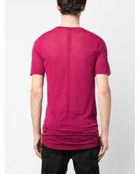 fuchsia T-Shirt mit einem Rundhalsausschnitt von Rick Owens