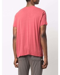 fuchsia T-Shirt mit einem Rundhalsausschnitt von Rick Owens