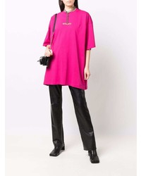 fuchsia T-Shirt mit einem Rundhalsausschnitt von Vetements