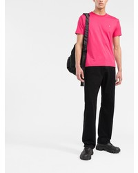 fuchsia T-Shirt mit einem Rundhalsausschnitt von Stone Island