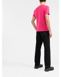 fuchsia T-Shirt mit einem Rundhalsausschnitt von Stone Island