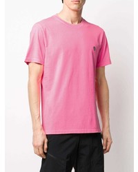 fuchsia T-Shirt mit einem Rundhalsausschnitt von Hydrogen