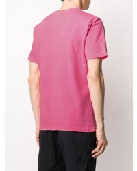 fuchsia T-Shirt mit einem Rundhalsausschnitt von Hydrogen