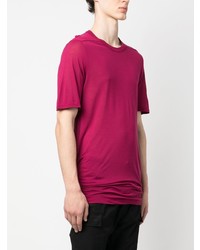 fuchsia T-Shirt mit einem Rundhalsausschnitt von Rick Owens