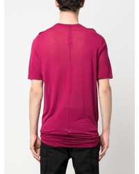 fuchsia T-Shirt mit einem Rundhalsausschnitt von Rick Owens