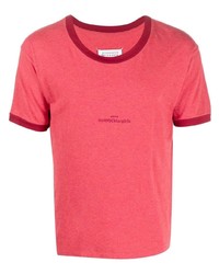fuchsia T-Shirt mit einem Rundhalsausschnitt von Maison Margiela