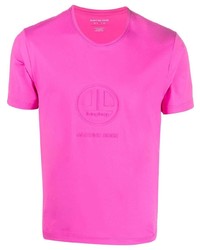 fuchsia T-Shirt mit einem Rundhalsausschnitt von Martine Rose