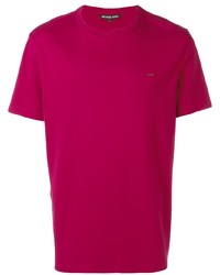 fuchsia T-Shirt mit einem Rundhalsausschnitt von Michael Kors