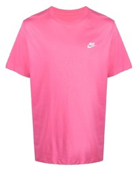 fuchsia T-Shirt mit einem Rundhalsausschnitt von Nike