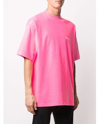 fuchsia T-Shirt mit einem Rundhalsausschnitt von Balenciaga