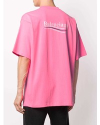 fuchsia T-Shirt mit einem Rundhalsausschnitt von Balenciaga