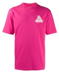 fuchsia T-Shirt mit einem Rundhalsausschnitt von Palace