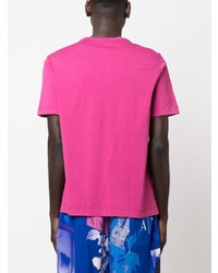 fuchsia T-Shirt mit einem Rundhalsausschnitt von Drumohr