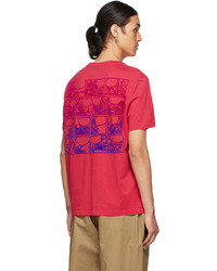 fuchsia T-Shirt mit einem Rundhalsausschnitt von Moncler