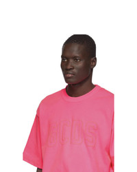 fuchsia T-Shirt mit einem Rundhalsausschnitt von Gcds