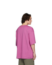 fuchsia T-Shirt mit einem Rundhalsausschnitt von Dries Van Noten