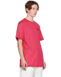 fuchsia T-Shirt mit einem Rundhalsausschnitt von Alexander McQueen