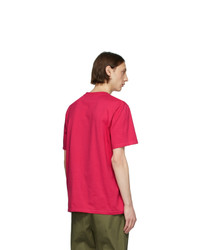 fuchsia T-Shirt mit einem Rundhalsausschnitt von MSGM