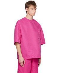 fuchsia T-Shirt mit einem Rundhalsausschnitt von Valentino