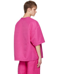 fuchsia T-Shirt mit einem Rundhalsausschnitt von Valentino