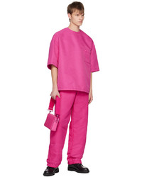 fuchsia T-Shirt mit einem Rundhalsausschnitt von Valentino