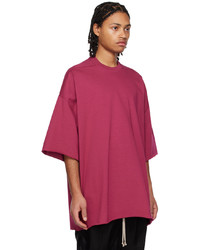 fuchsia T-Shirt mit einem Rundhalsausschnitt von Rick Owens